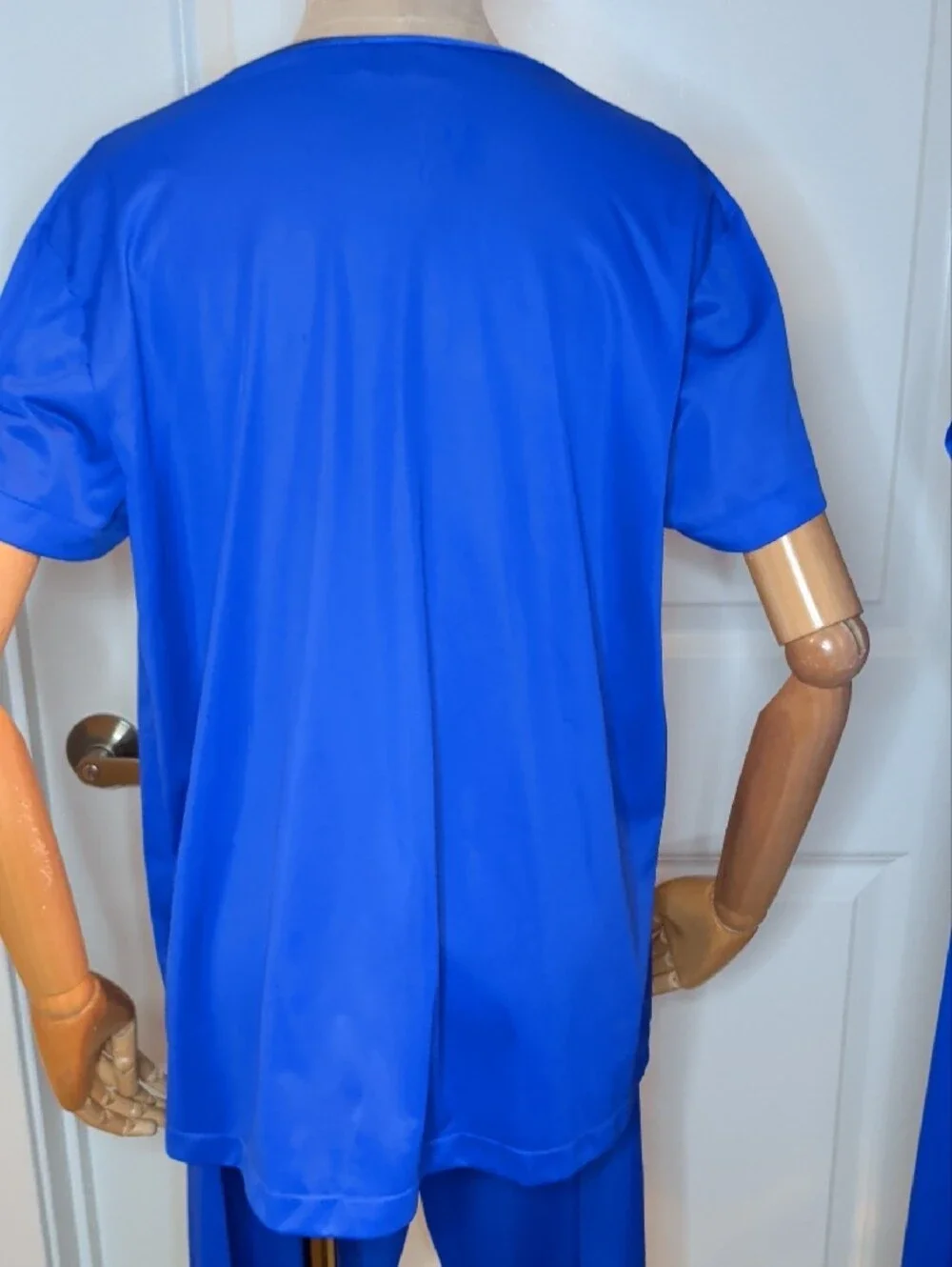 Vintage 60s Vanity Fair Royal Blue Satin 3-Piece Pajama Set w/ Robe SZ M